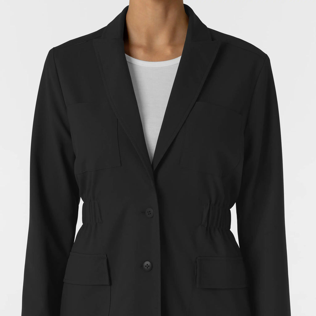 Wink Scrubs Women's Blazer Short Lab Coat Black | scrub-supply.com