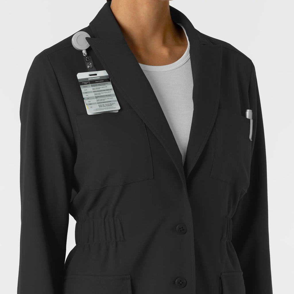Wink Scrubs Women's Blazer Short Lab Coat Black | scrub-supply.com