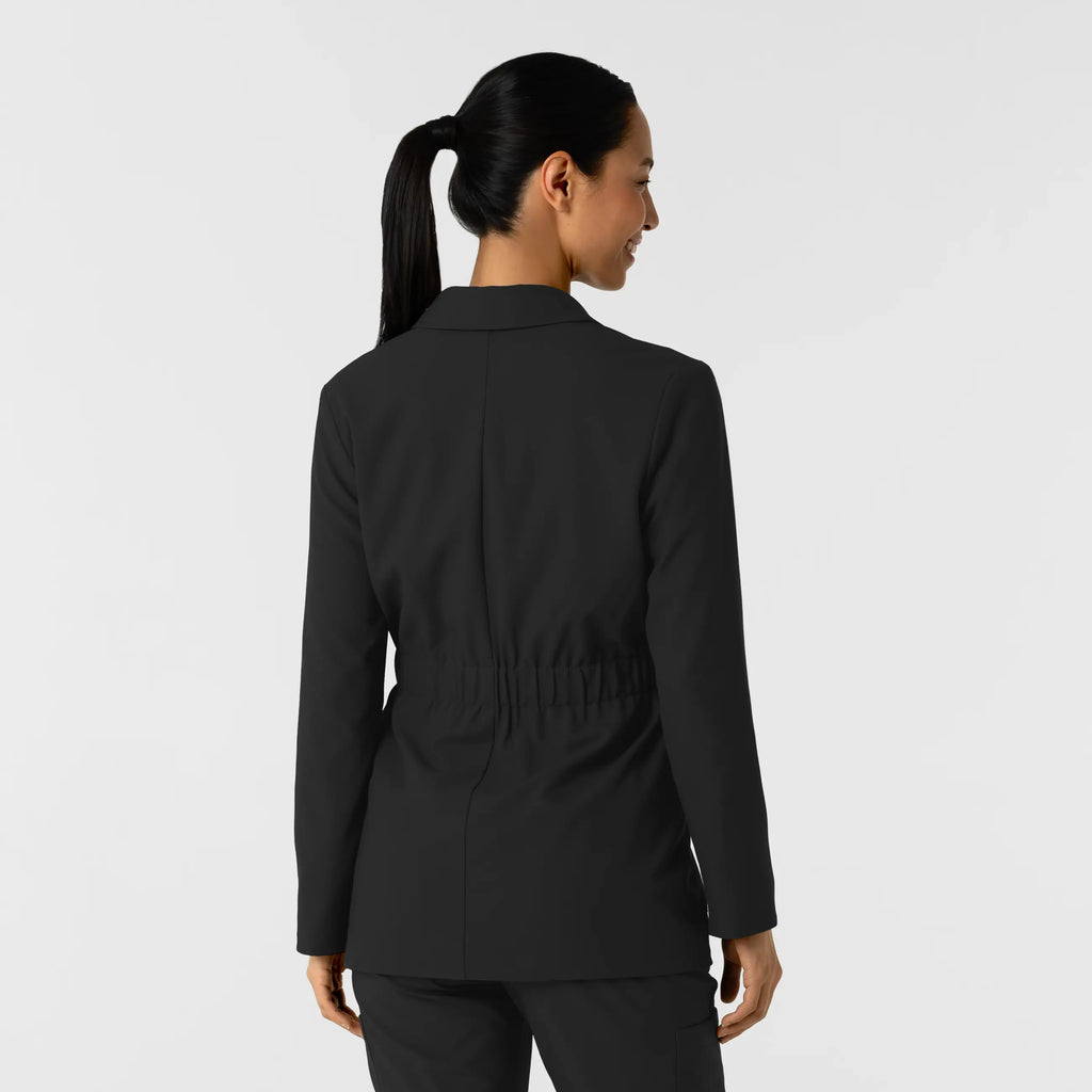 Wink Scrubs Women's Blazer Short Lab Coat Black | scrub-supply.com