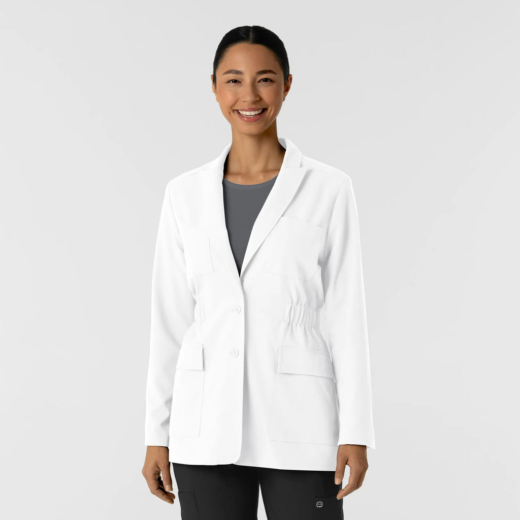 Wink Scrubs Women's Blazer Short Lab Coat White | scrub-supply.com