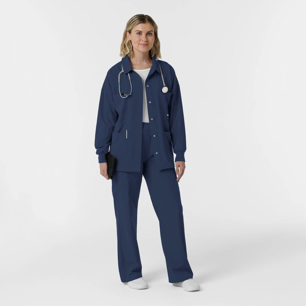 Wink Scrubs Women's Women’s Scrub Shirt Jacket Navy | scrub-supply.com