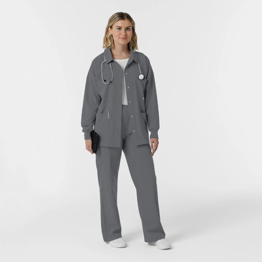 Wink Scrubs Women's Women’s Scrub Shirt Jacket Pewter | scrub-supply.com