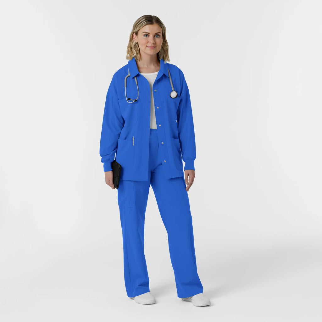 Wink Scrubs Women's Women’s Scrub Shirt Jacket Royal Blue | scrub-supply.com