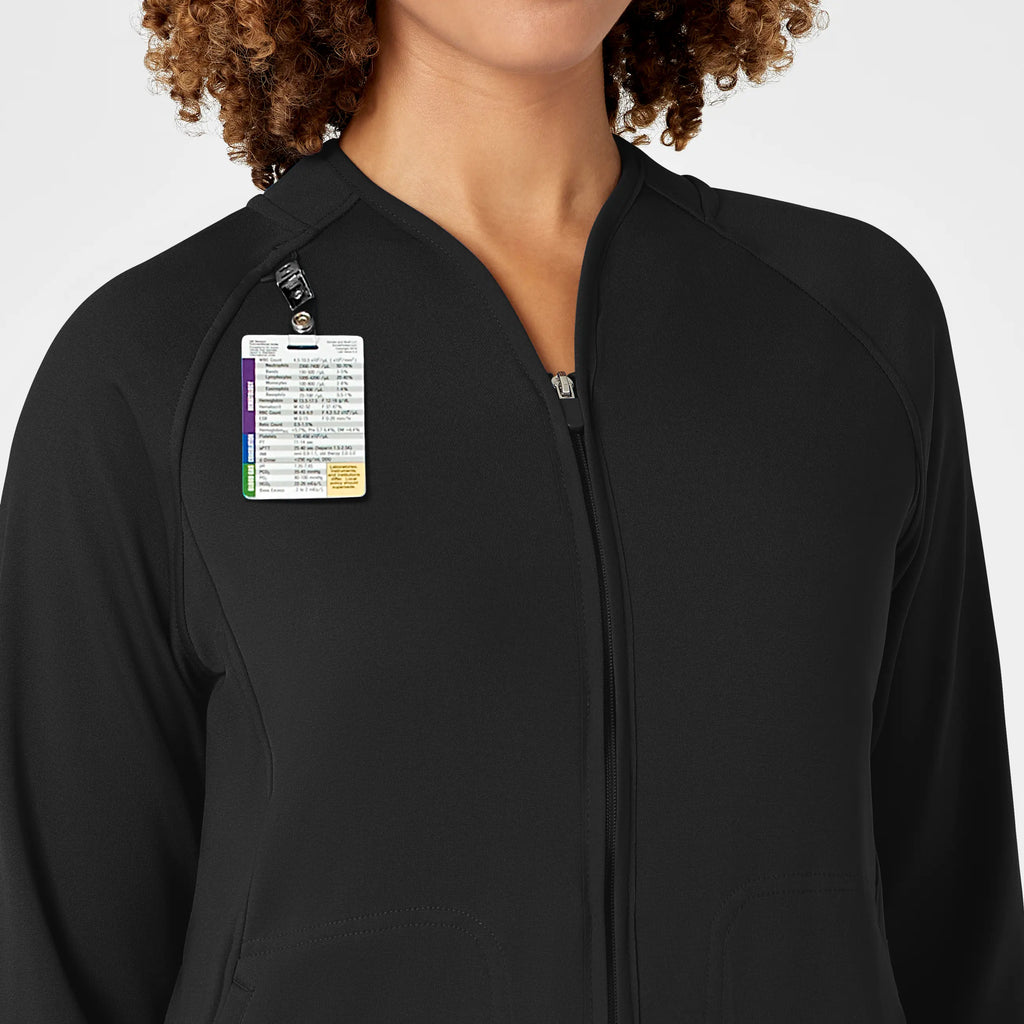 Wink Scrubs Women's Fleece Full Zip Jacket Black | scrub-supply.com