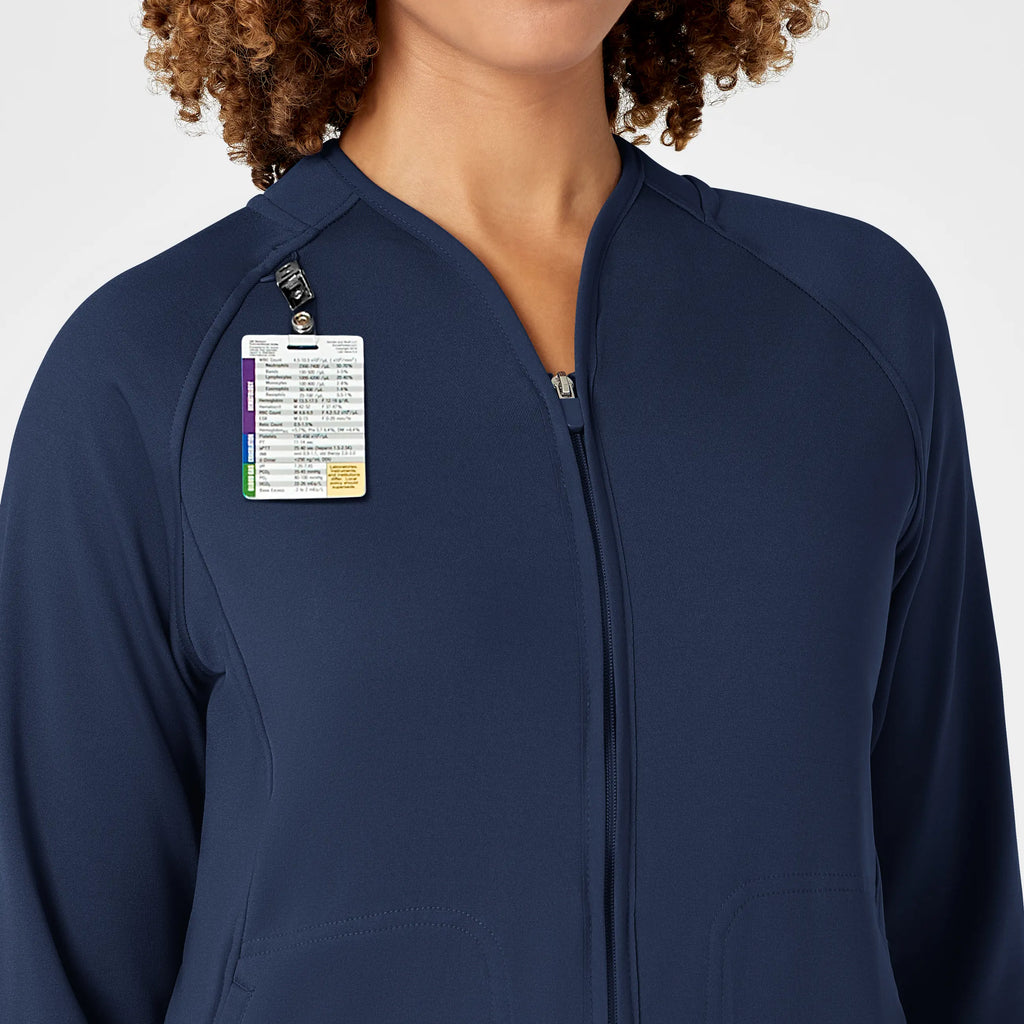 Wink Scrubs Women's Fleece Full Zip Jacket Navy | scrub-supply.com