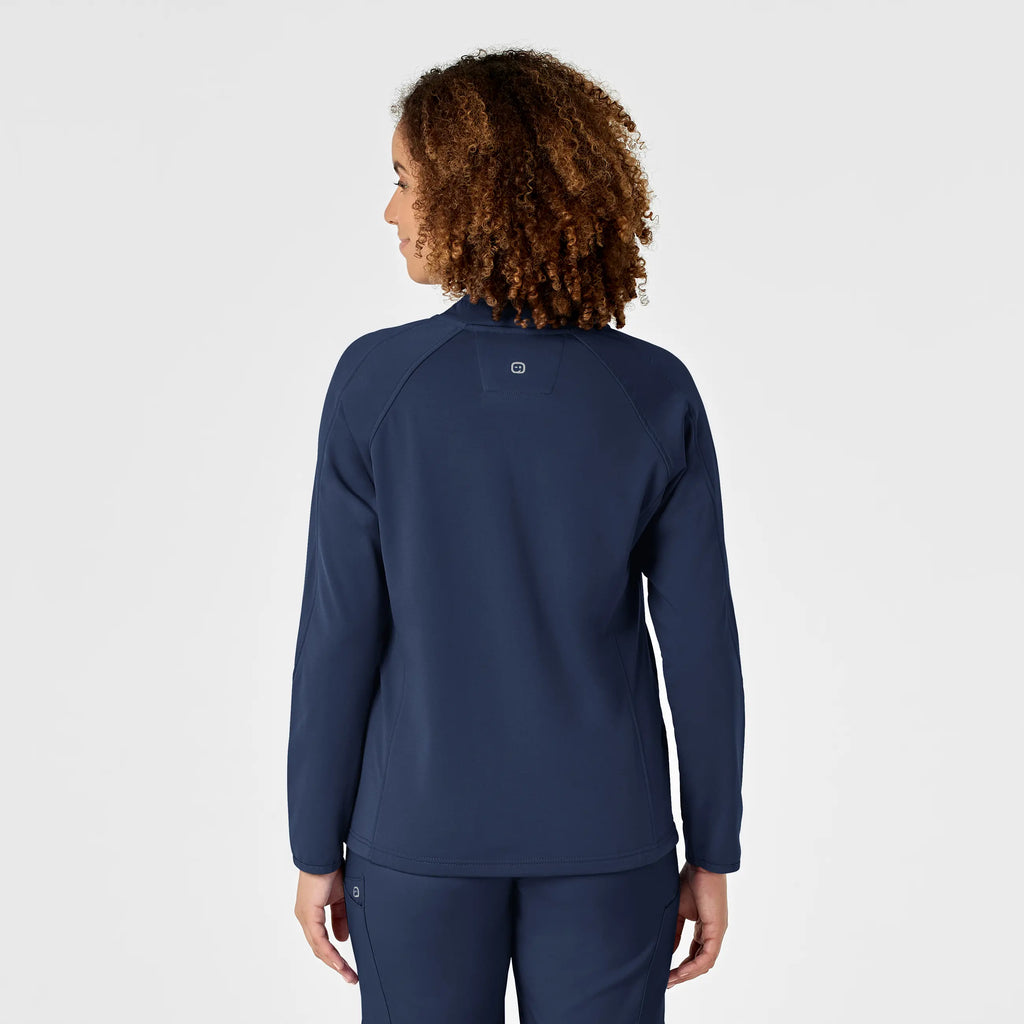 Wink Scrubs Women's Fleece Full Zip Jacket Navy | scrub-supply.com