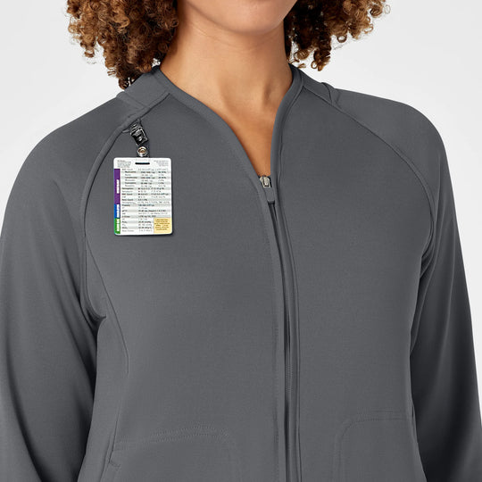 Wink Scrubs Women's Fleece Full Zip Jacket Pewter | scrub-supply.com