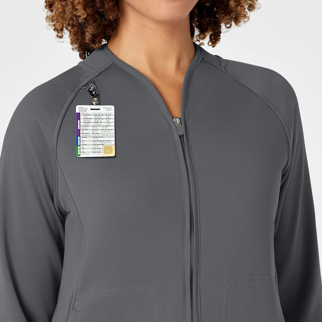 Wink Scrubs Women's Fleece Full Zip Jacket Pewter | scrub-supply.com