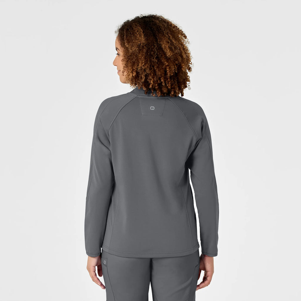 Wink Scrubs Women's Fleece Full Zip Jacket Pewter | scrub-supply.com