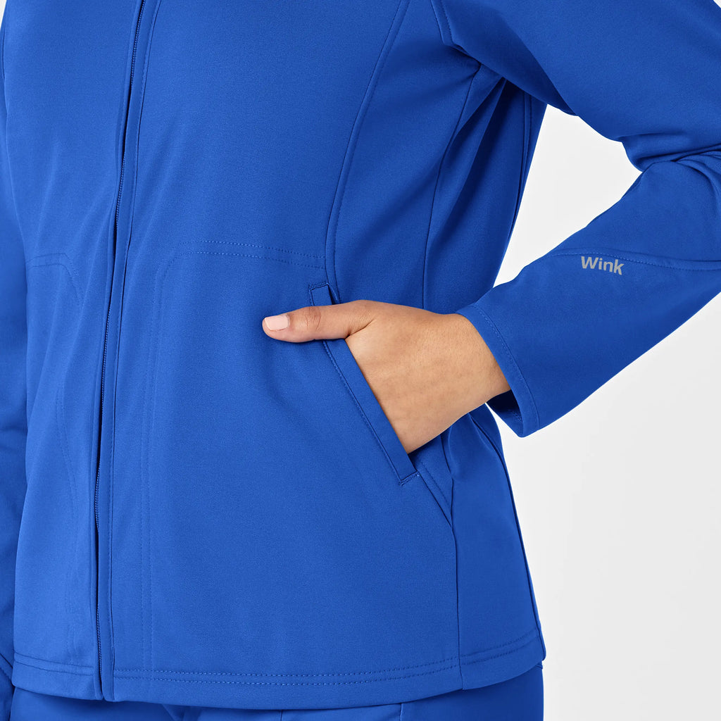 Wink Scrubs Women's Fleece Full Zip Jacket Royal Blue | scrub-supply.com