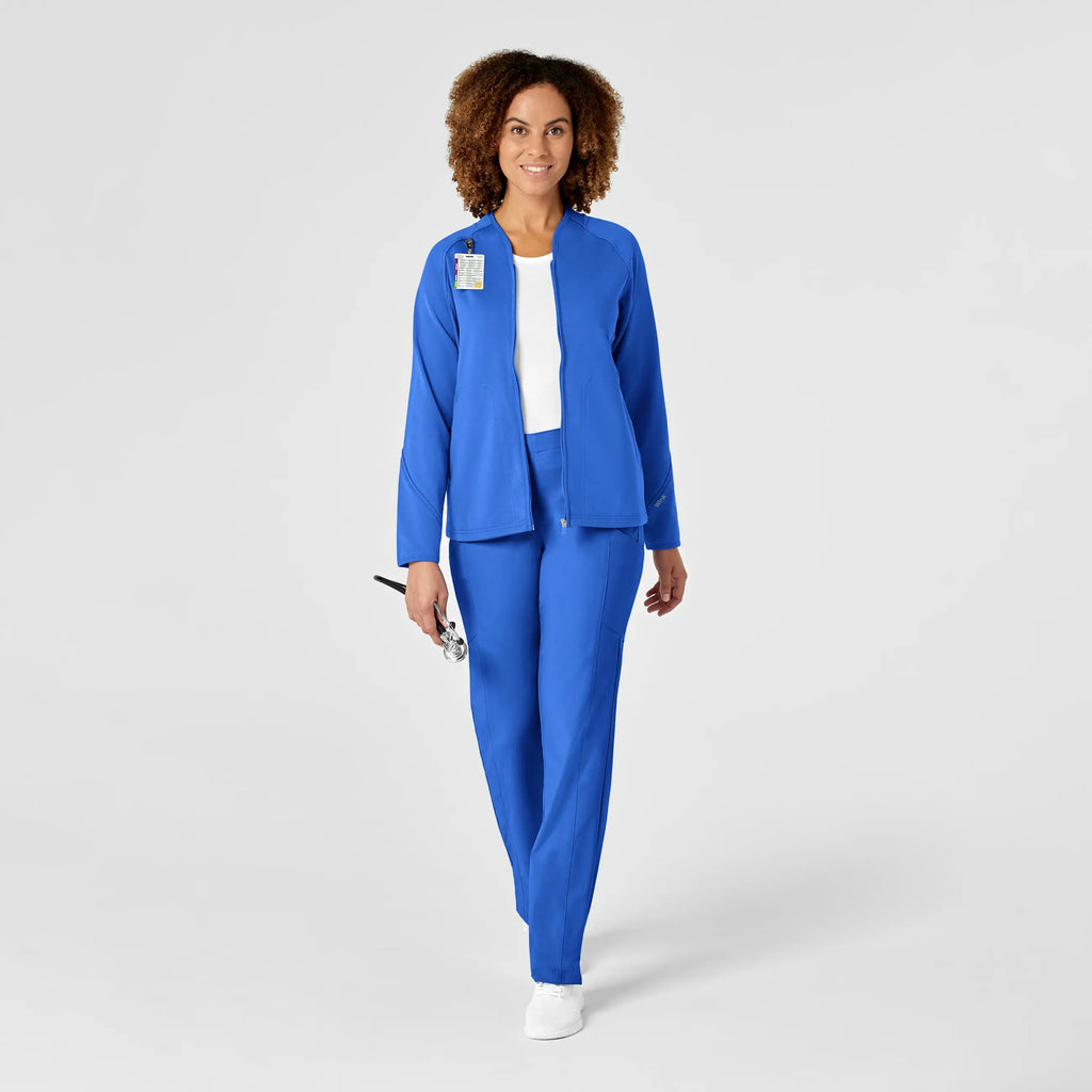 Wink Scrubs Women's Fleece Full Zip Jacket Royal Blue | scrub-supply.com