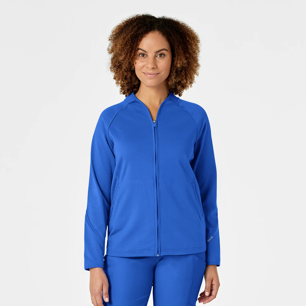 Wink Scrubs Women's Fleece Full Zip Jacket Royal Blue | scrub-supply.com