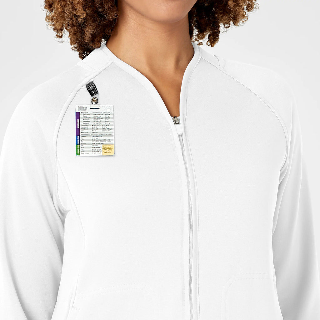 Wink Scrubs Women's Fleece Full Zip Jacket White | scrub-supply.com