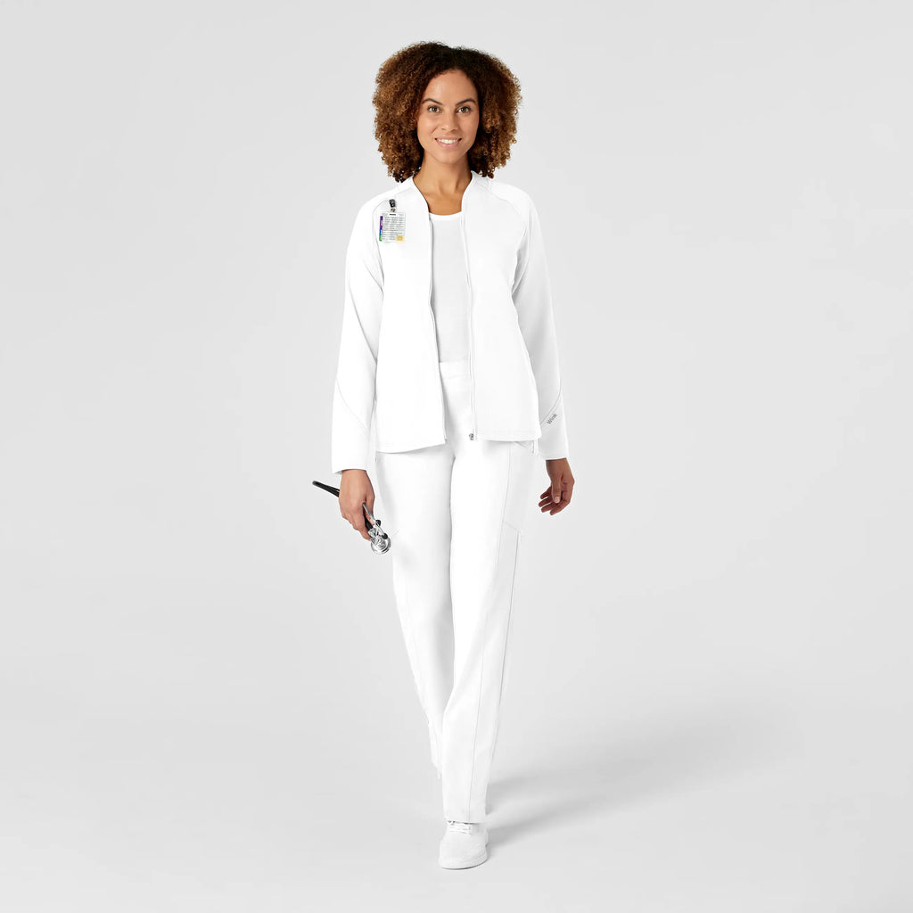 Wink Scrubs Women's Fleece Full Zip Jacket White | scrub-supply.com