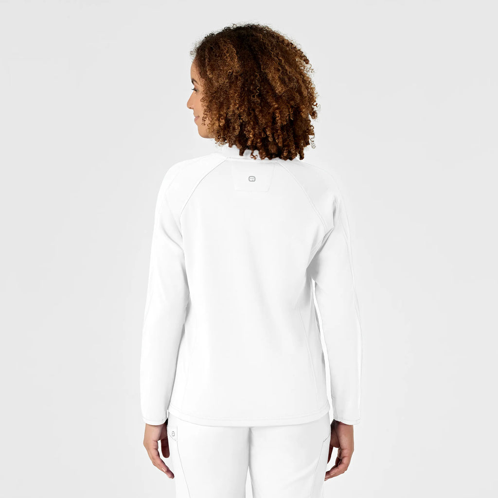 Wink Scrubs Women's Fleece Full Zip Jacket White | scrub-supply.com