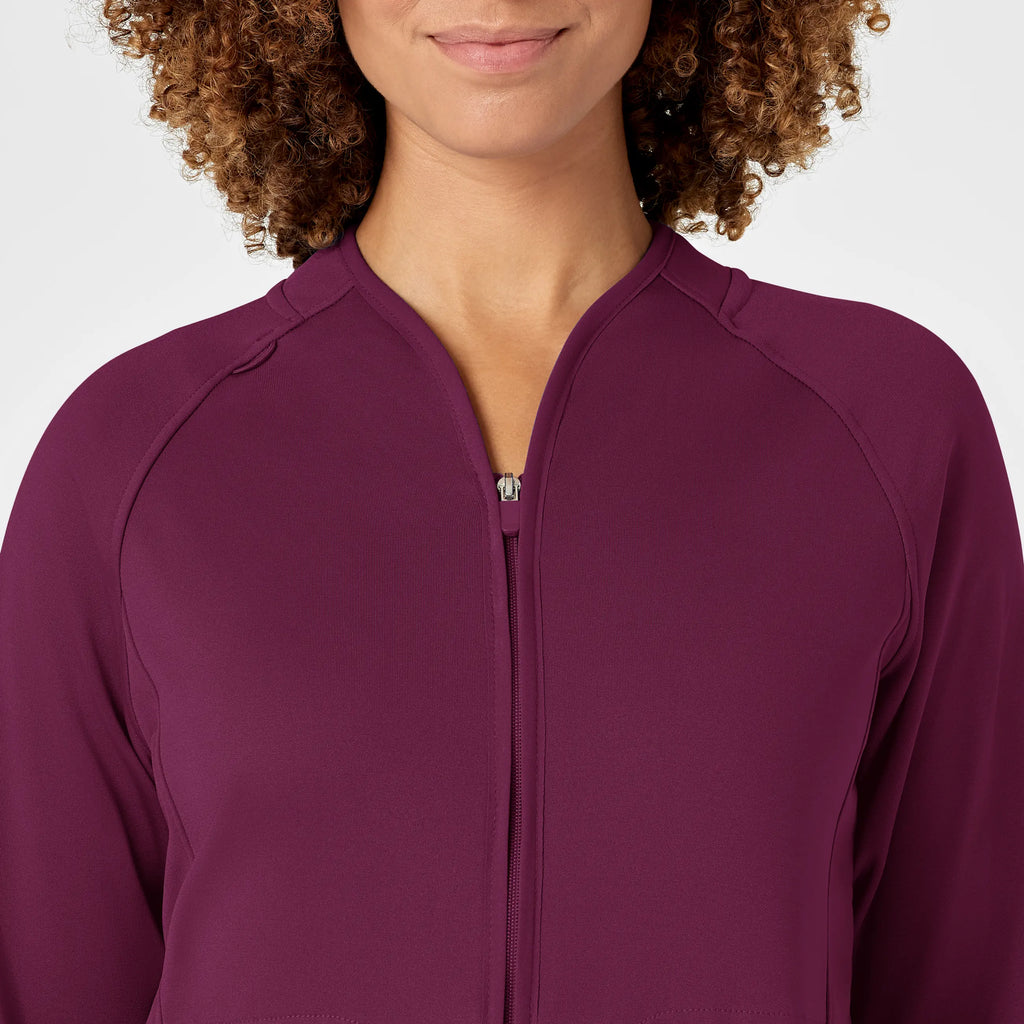 Wink Scrubs Women's Fleece Full Zip Jacket Wine | scrub-supply.com