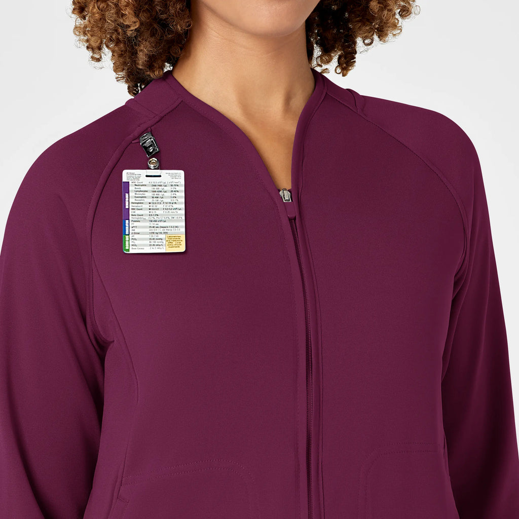 Wink Scrubs Women's Fleece Full Zip Jacket Wine | scrub-supply.com