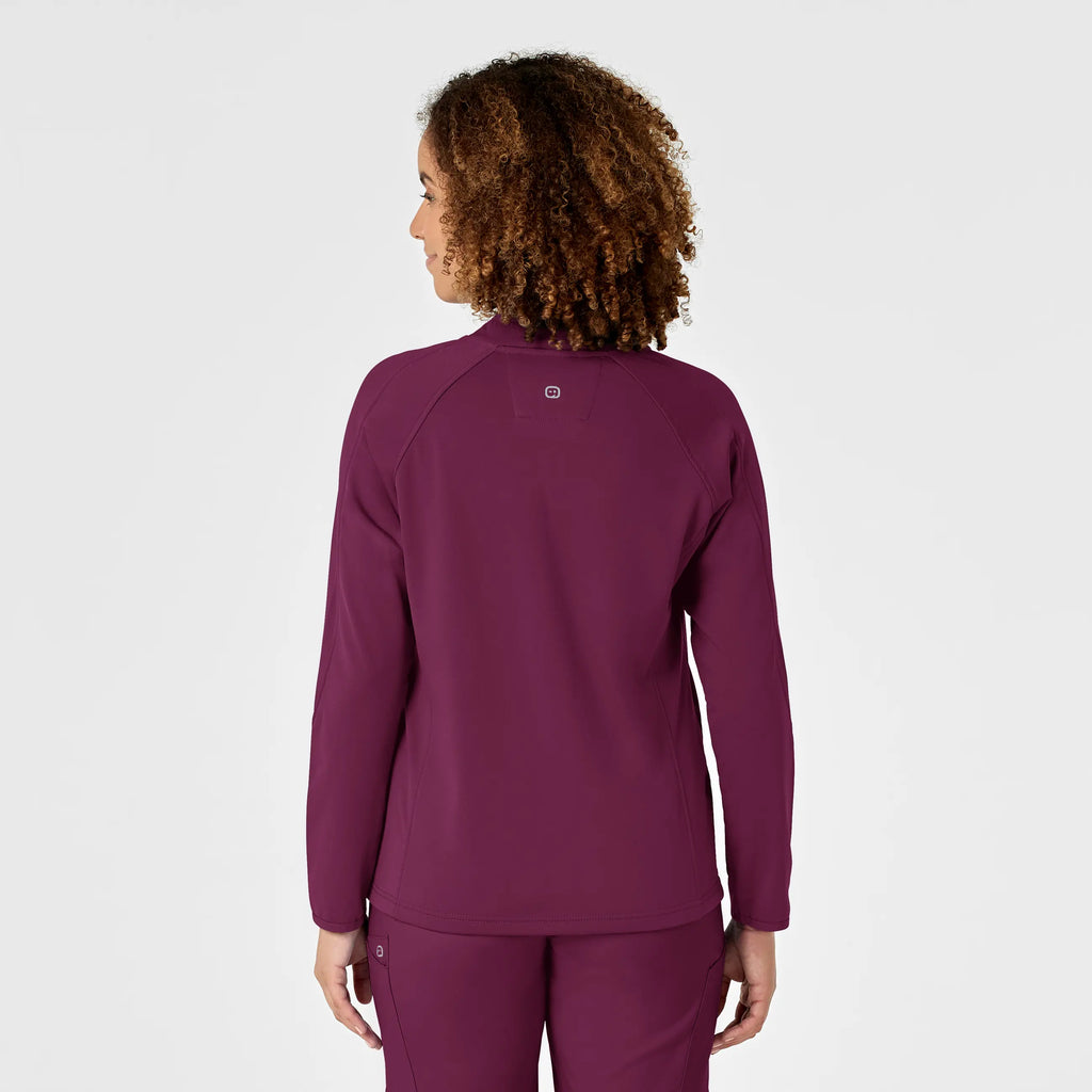 Wink Scrubs Women's Fleece Full Zip Jacket Wine | scrub-supply.com