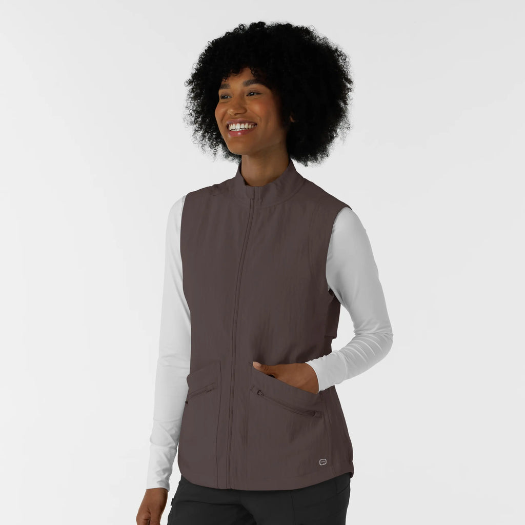 Wink Scrubs Women's Everything Everywhere Scrub Vest Graphite | scrub-supply.com