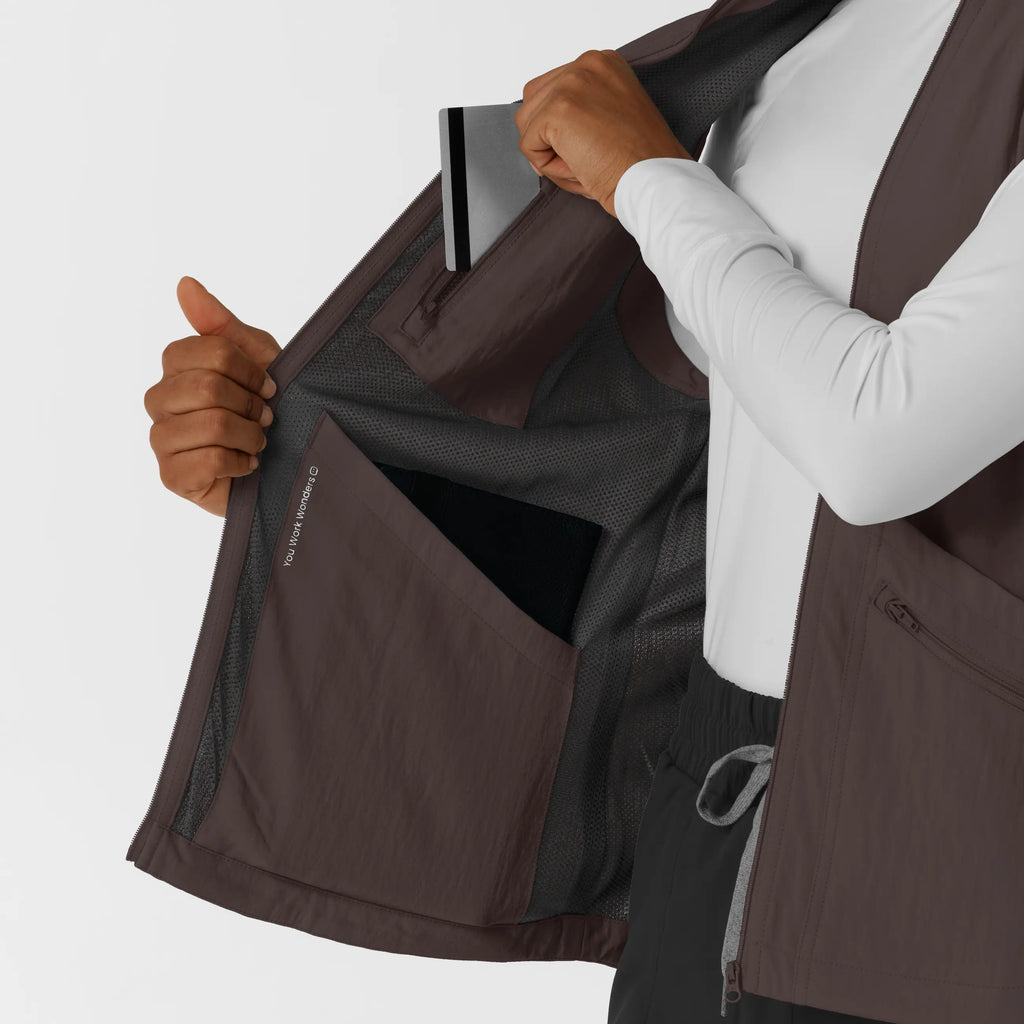 Wink Scrubs Women's Everything Everywhere Scrub Vest Graphite | scrub-supply.com