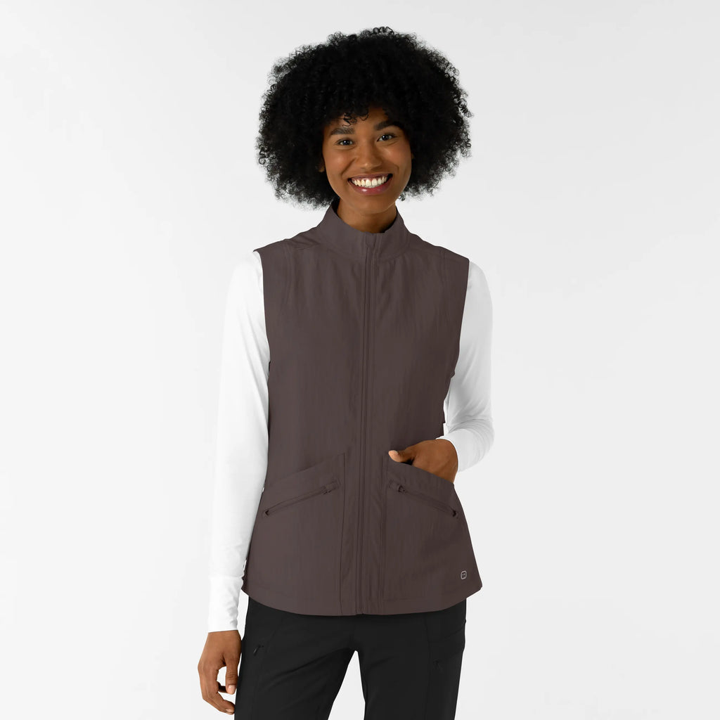 Wink Scrubs Women's Everything Everywhere Scrub Vest Graphite | scrub-supply.com