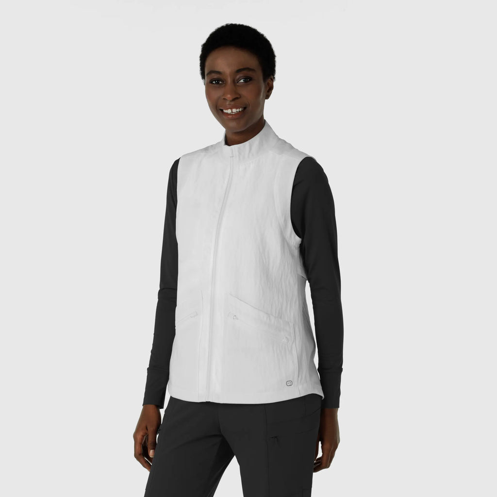 Wink Scrubs Women's Everything Everywhere Scrub Vest White | scrub-supply.com