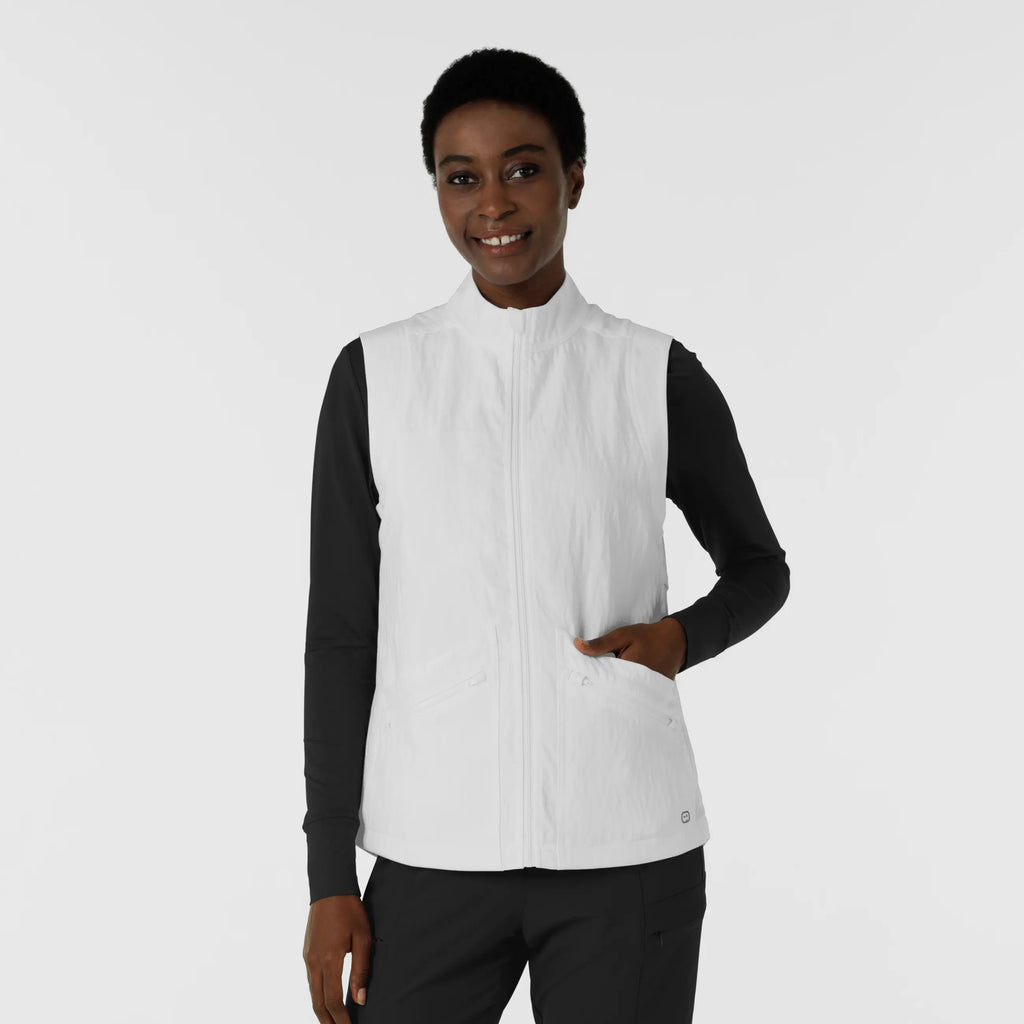 Wink Scrubs Women's Everything Everywhere Scrub Vest White | scrub-supply.com