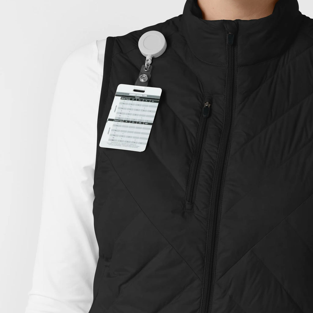 Wink Scrubs Women's Quilted Scrub Vest Black | scrub-supply.com