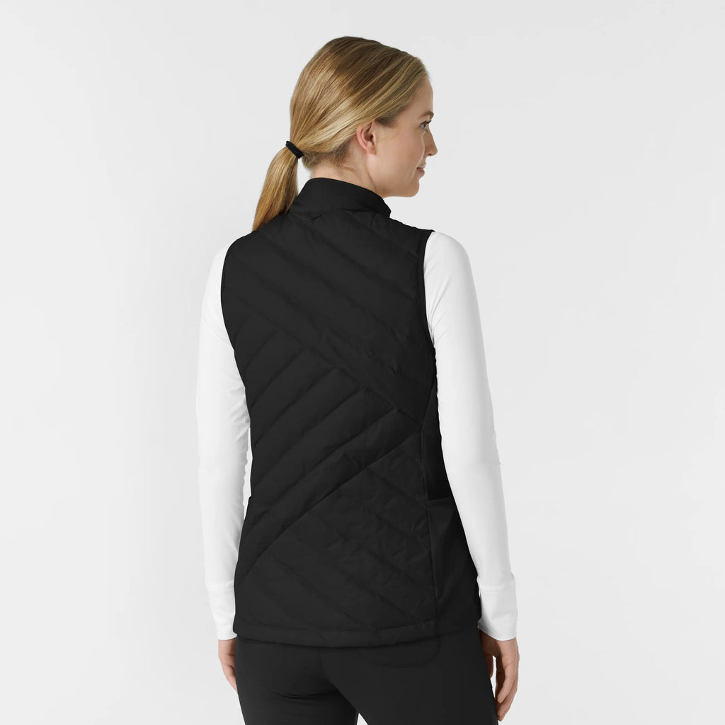 Wink Scrubs Women's Quilted Scrub Vest Black | scrub-supply.com