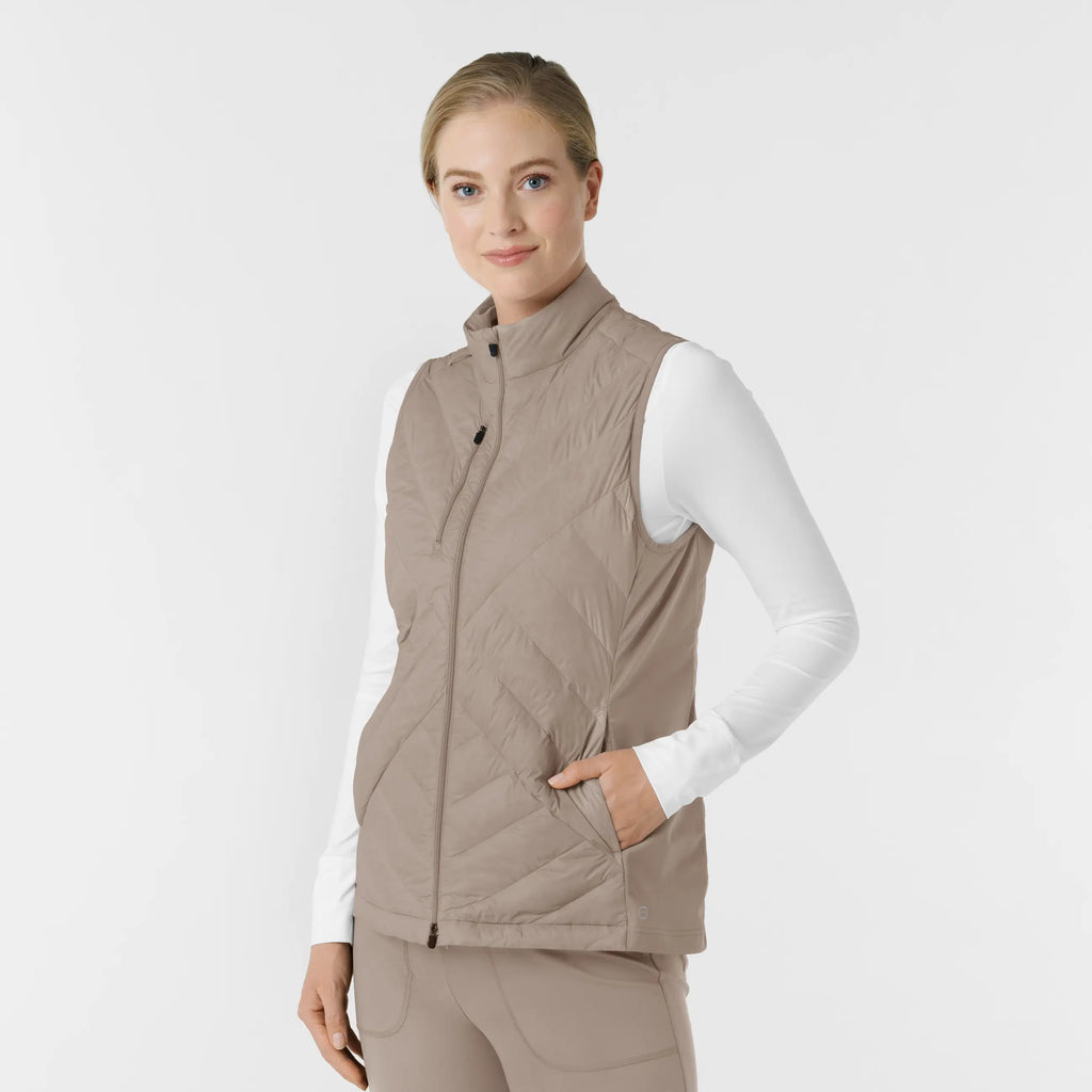 Wink Scrubs Women's Quilted Scrub Vest Haze | scrub-supply.com