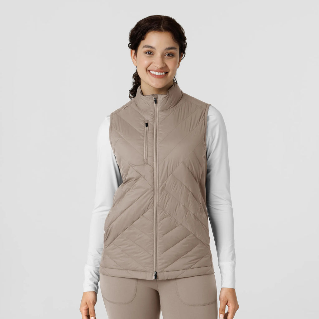 Wink Scrubs Women's Quilted Scrub Vest Haze | scrub-supply.com