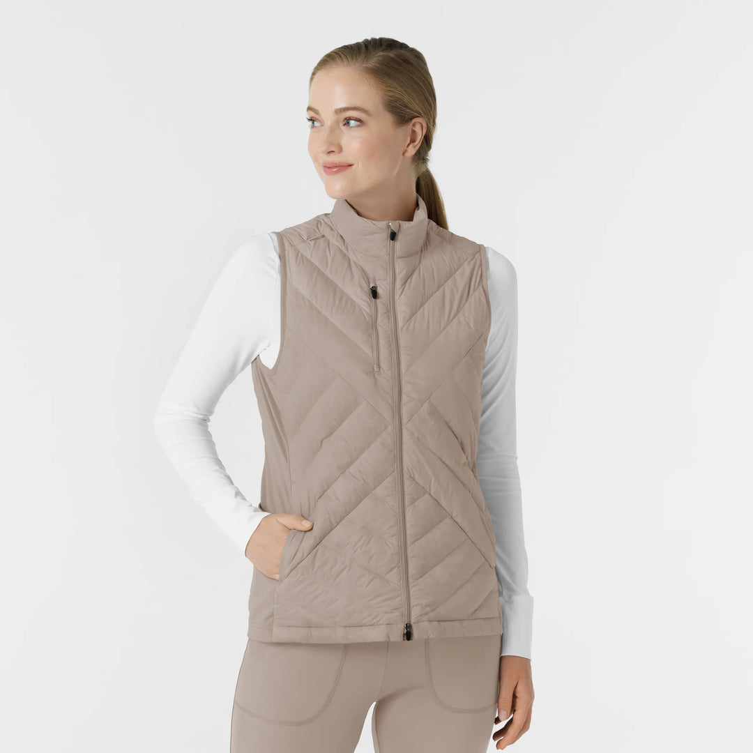 Wink Scrubs Women's Quilted Scrub Vest Haze | scrub-supply.com