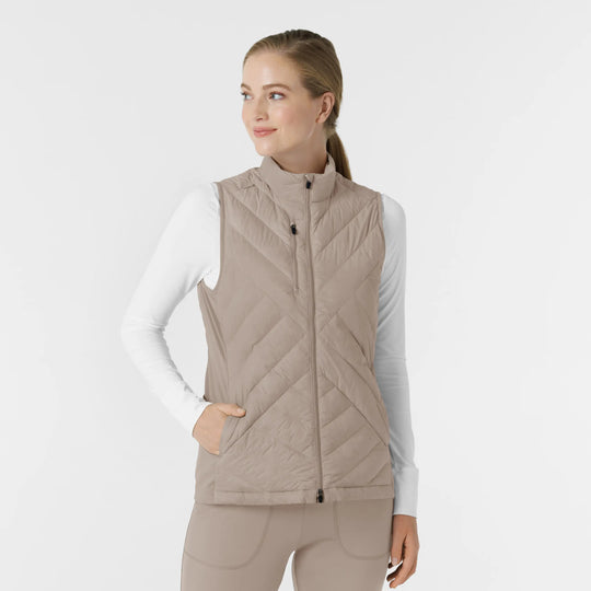 Wink Scrubs Women's Quilted Scrub Vest Haze | scrub-supply.com