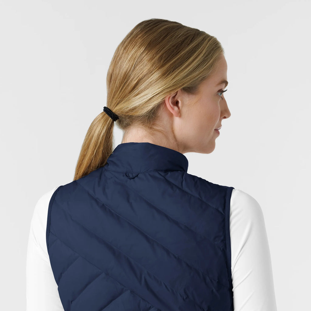 Wink Scrubs Women's Quilted Scrub Vest Navy | scrub-supply.com