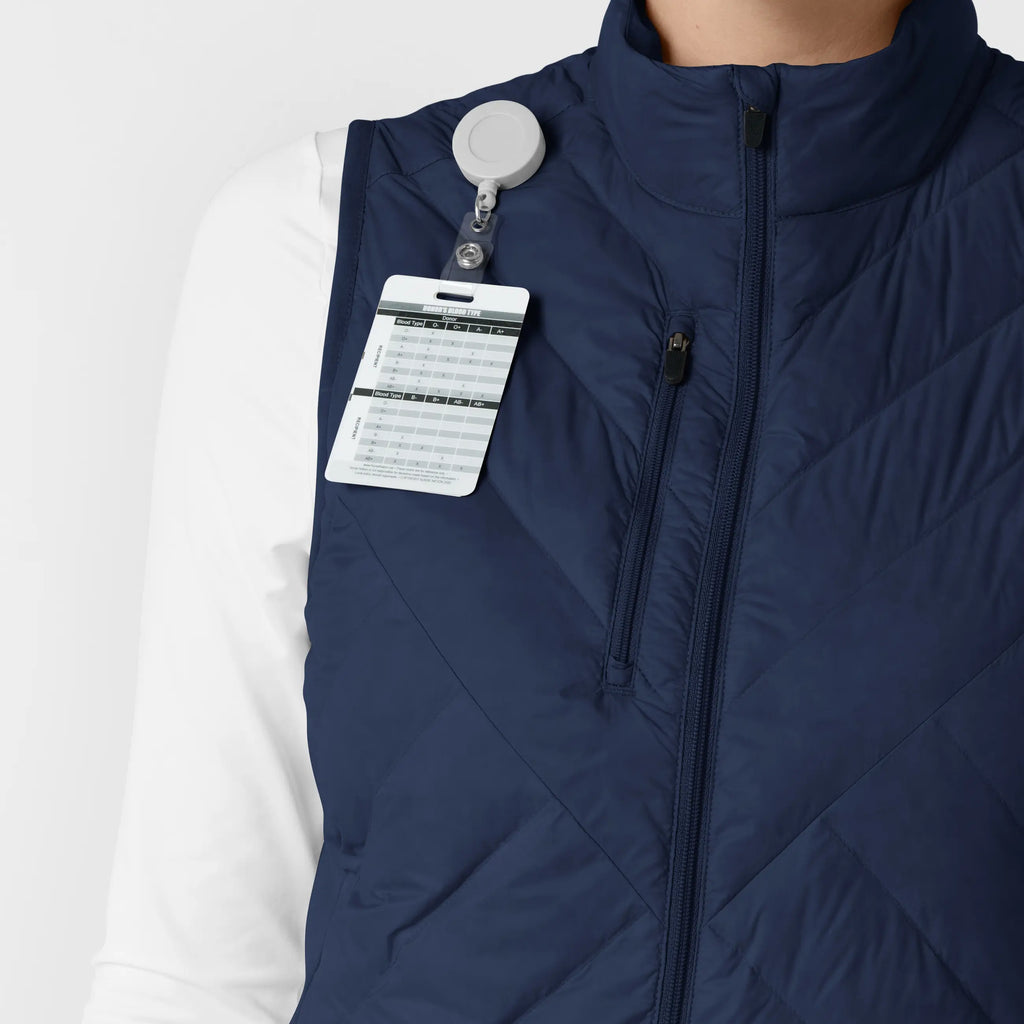 Wink Scrubs Women's Quilted Scrub Vest Navy | scrub-supply.com