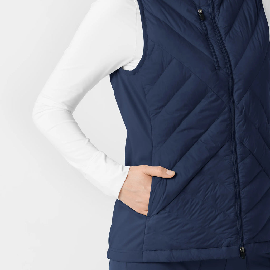 Wink Scrubs Women's Quilted Scrub Vest Navy | scrub-supply.com