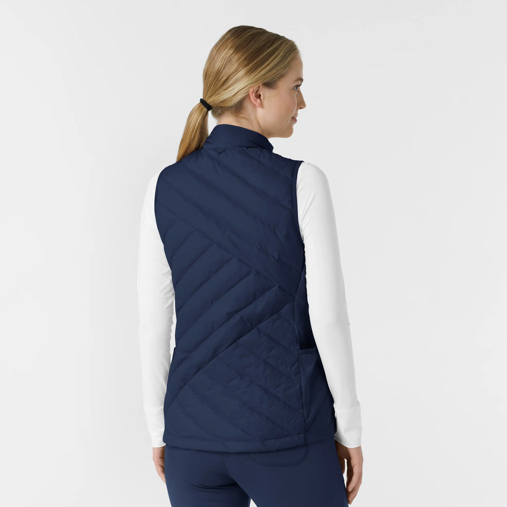 Wink Scrubs Women's Quilted Scrub Vest Navy | scrub-supply.com