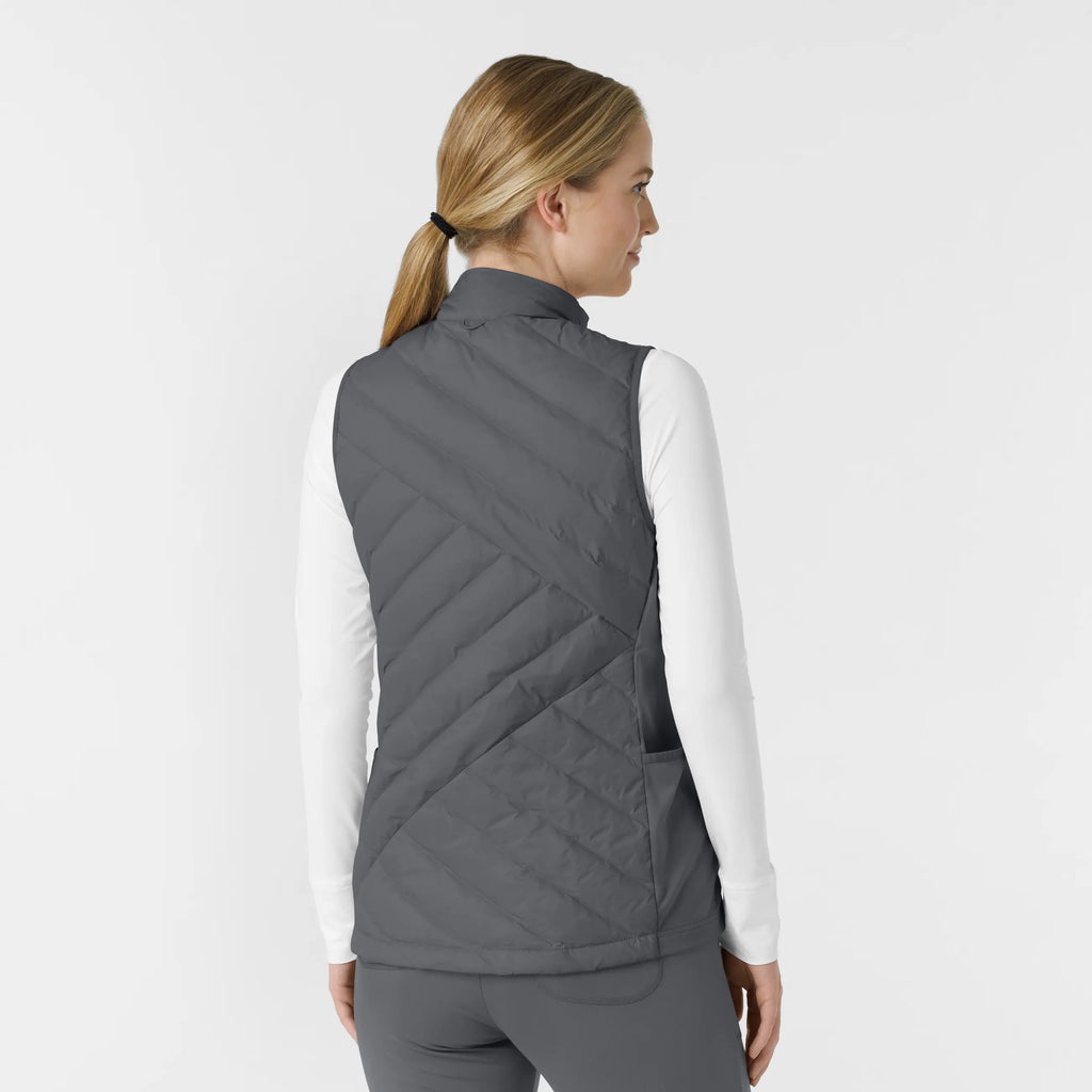 Wink Scrubs Women's Quilted Scrub Vest Pewter | scrub-supply.com