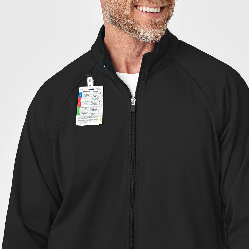 Wink Scrubs Men's Fleece Full Zip Jacket Black | scrub-supply.com