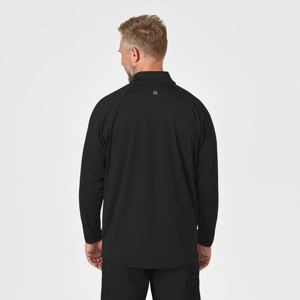 Wink Scrubs Men's Fleece Full Zip Jacket Black | scrub-supply.com