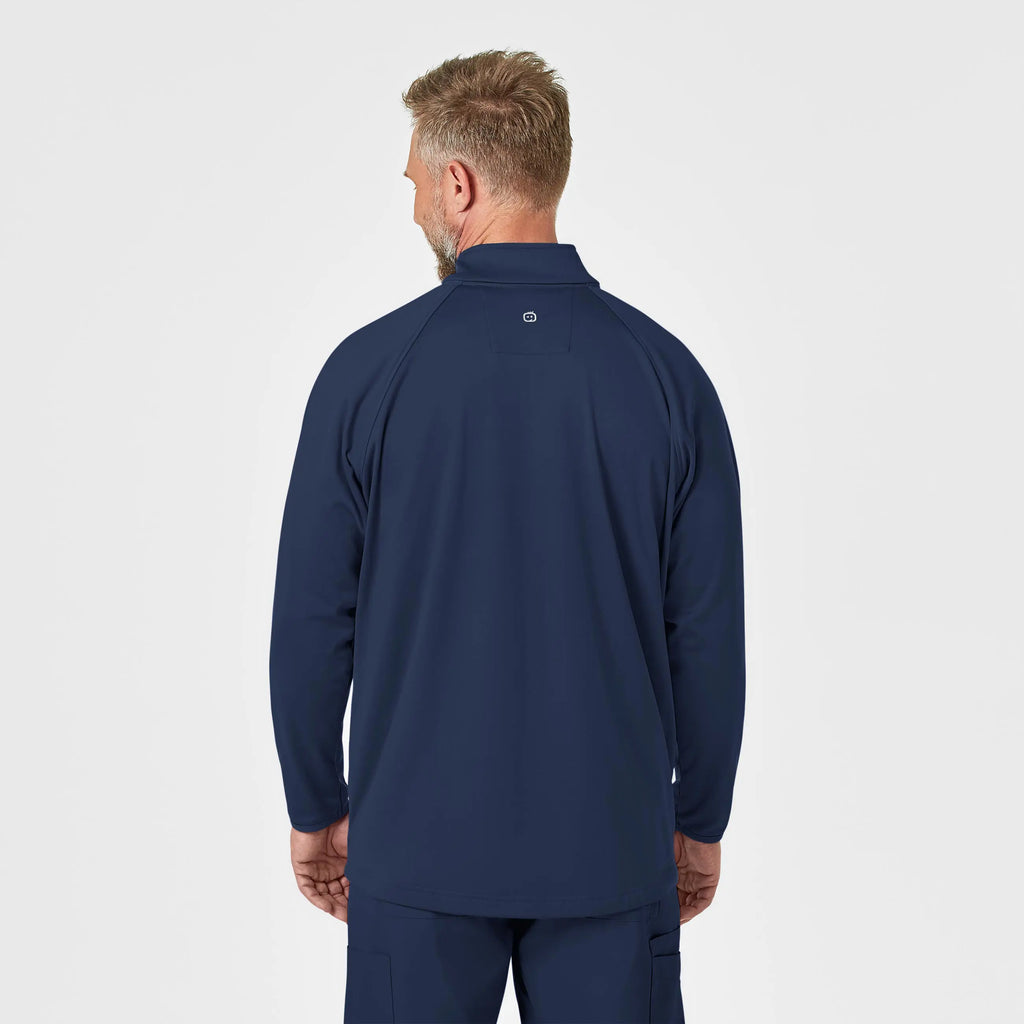 Wink Scrubs Men's Fleece Full Zip Jacket Navy | scrub-supply.com