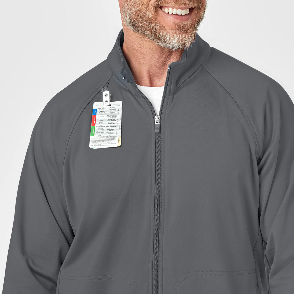 Wink Scrubs Men's Fleece Full Zip Jacket Pewter | scrub-supply.com