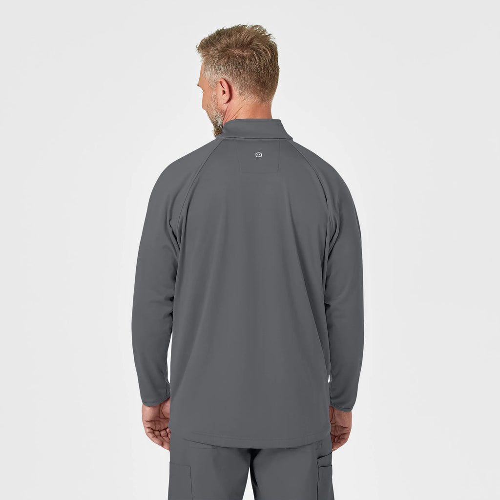 Wink Scrubs Men's Fleece Full Zip Jacket Pewter | scrub-supply.com