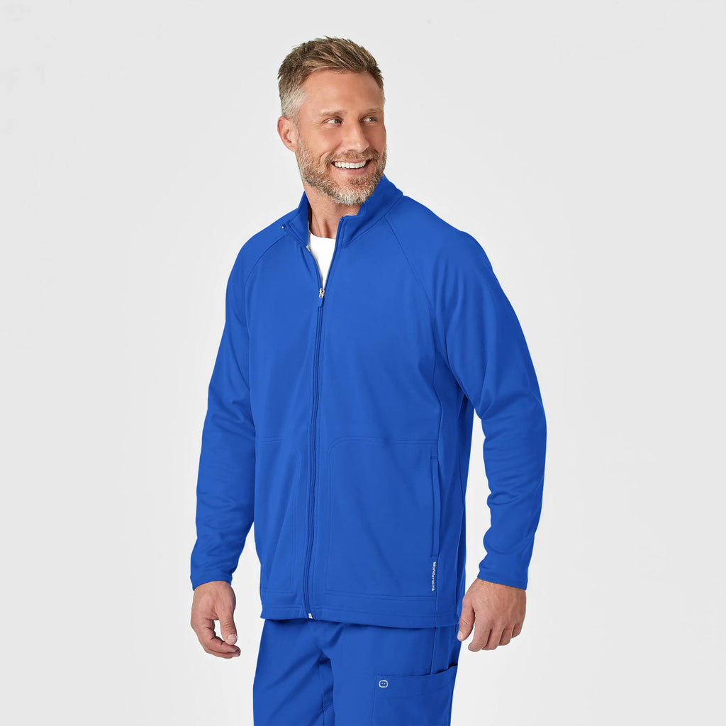 Wink Scrubs Men's Fleece Full Zip Jacket Royal Blue | scrub-supply.com