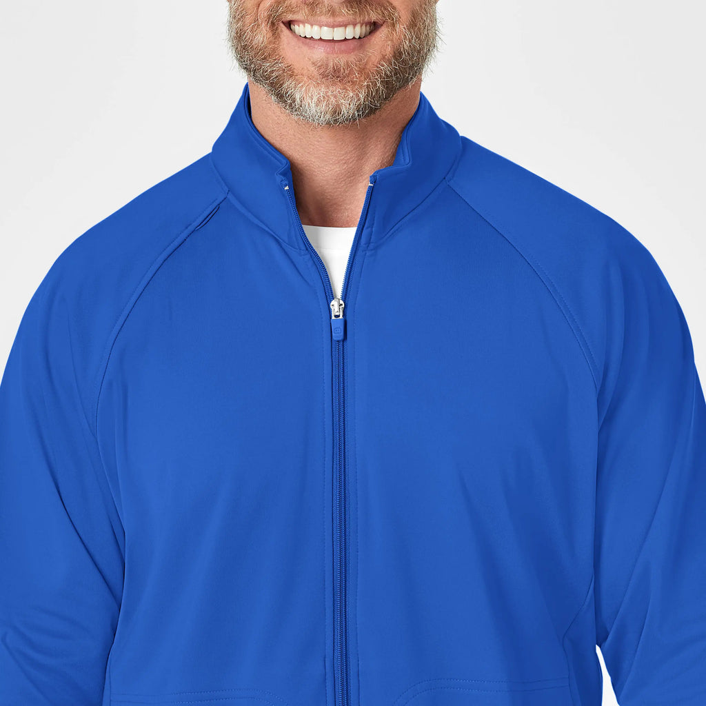 Wink Scrubs Men's Fleece Full Zip Jacket Royal Blue | scrub-supply.com