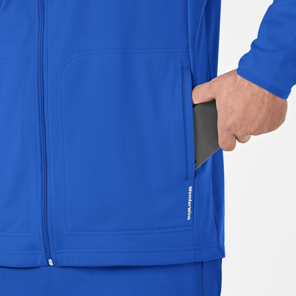 Wink Scrubs Men's Fleece Full Zip Jacket Royal Blue | scrub-supply.com