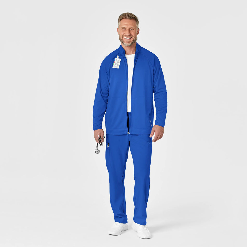 Wink Scrubs Men's Fleece Full Zip Jacket Royal Blue | scrub-supply.com