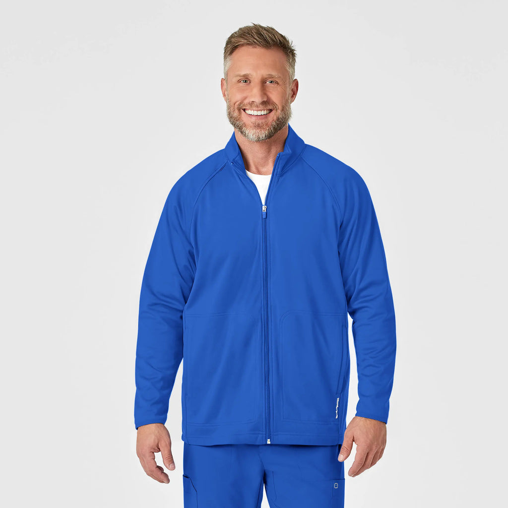 Wink Scrubs Men's Fleece Full Zip Jacket Royal Blue | scrub-supply.com