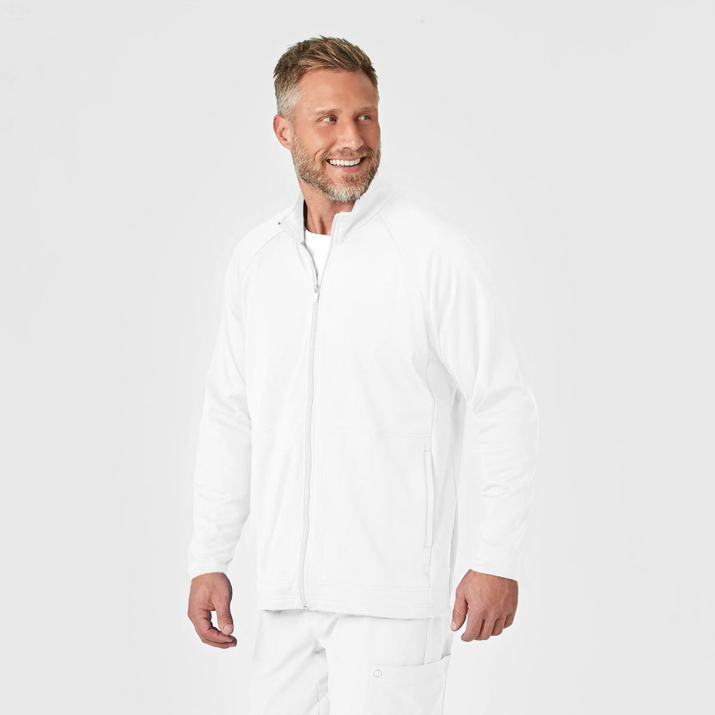 Wink Scrubs Men's Fleece Full Zip Jacket White | scrub-supply.com