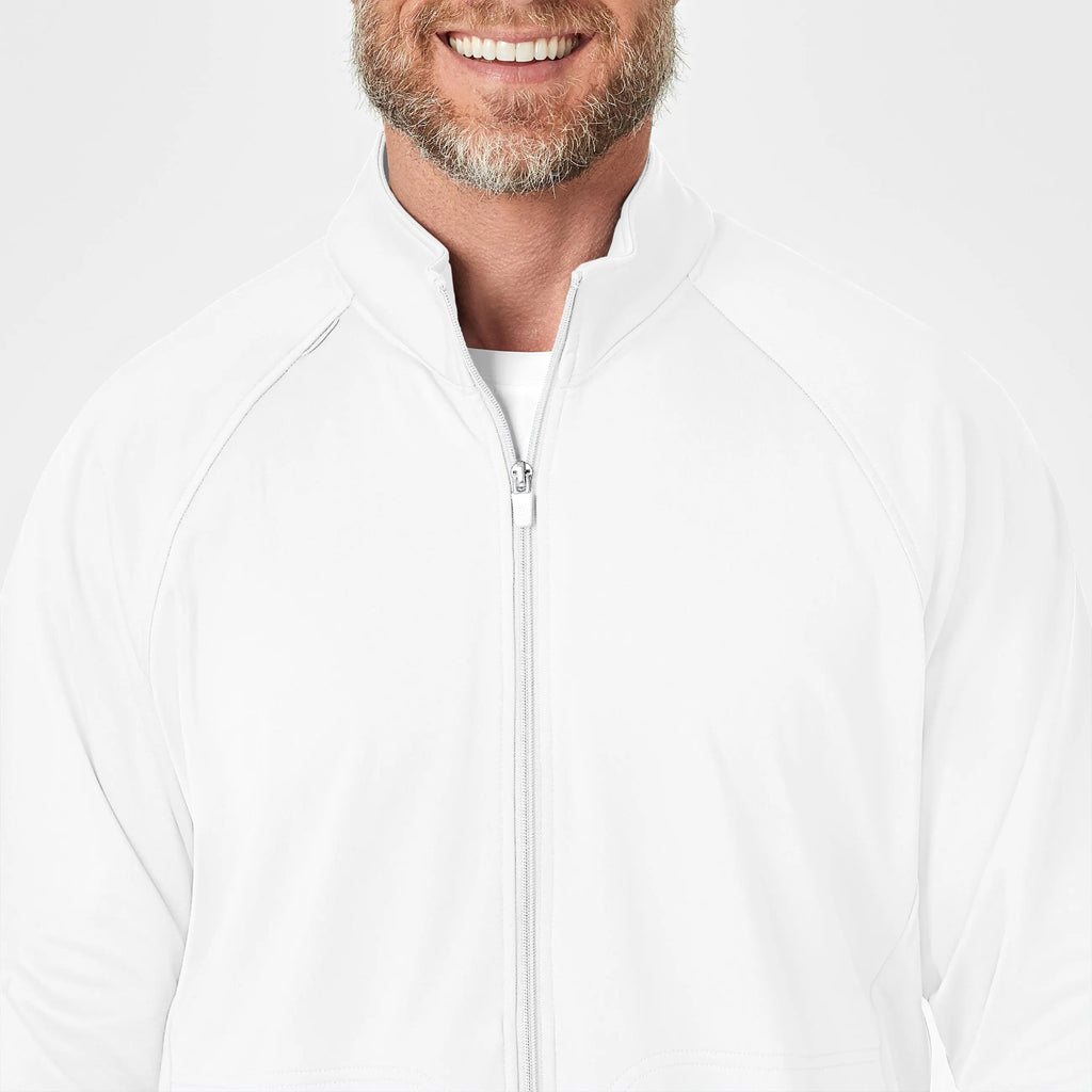 Wink Scrubs Men's Fleece Full Zip Jacket White | scrub-supply.com